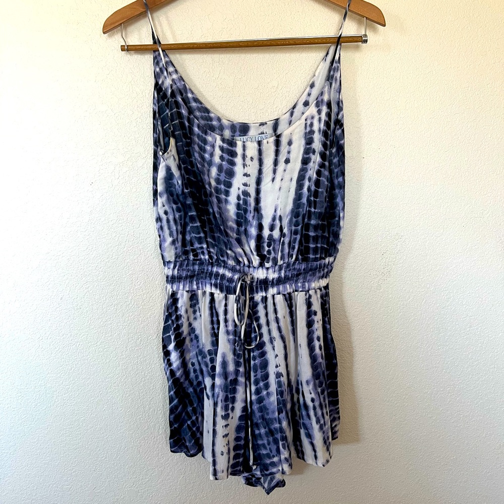 Lucy Love Snakeskin Print Beach Cover Up Romper S